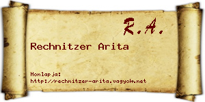 Rechnitzer Arita névjegykártya